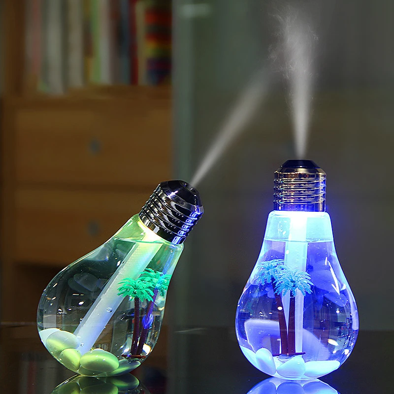400mL Bulb Humidifier Whisper Quiet Operation Multiple Angle Placement Mini USB Humidifier
