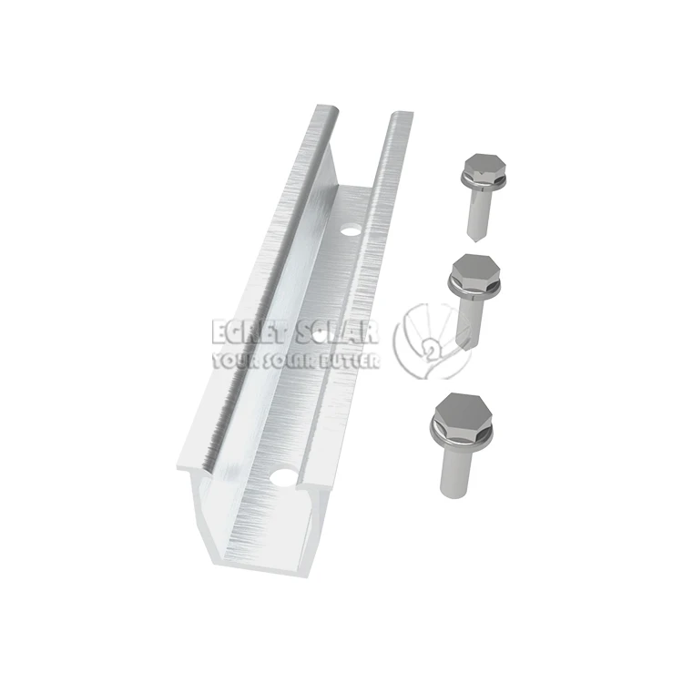 Solar Roof Mounting Short U-Shaped Rail U Aluminum Rail