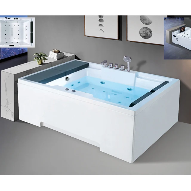 Functional Jacuzzier Massage Tub Custom Shower Accessories Whirlpool Comfortable Acrylic Rectangular Bath Tubs Jakuzi Bathtub