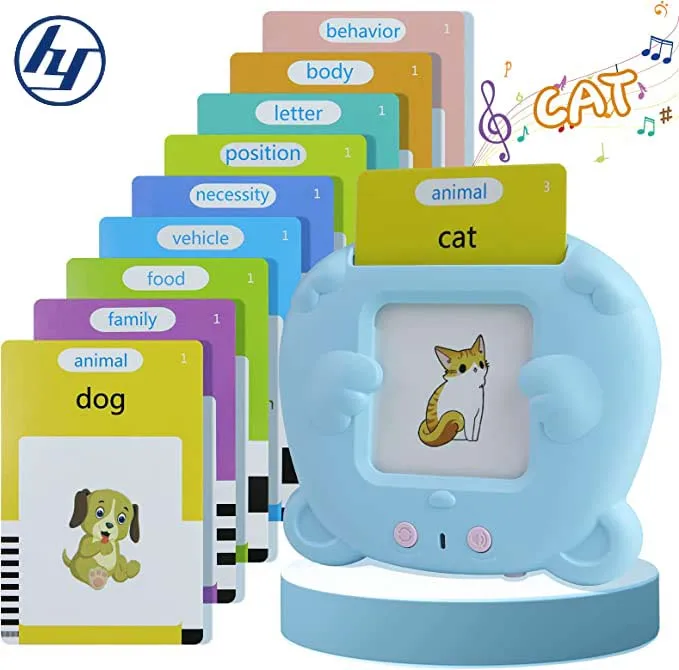 Talking Flash Cards Preschool Educational Machine Custom Printing French English Talking Toy Flash Card For Children Education