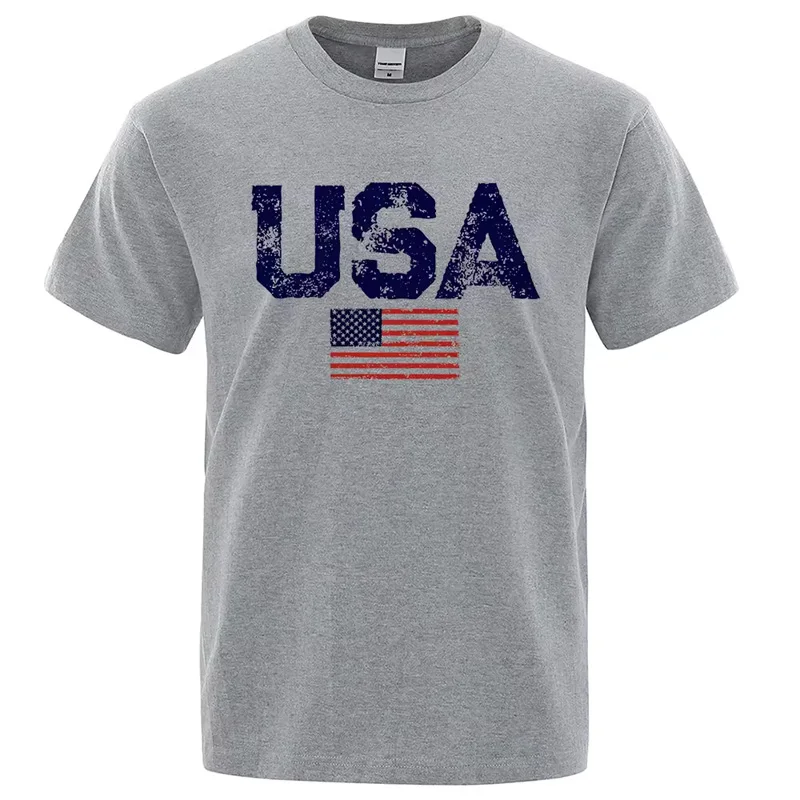Cheap Wholesale New Design Printing Over Sized Unisex T Shirt American Flag Us T-Shirts For Events