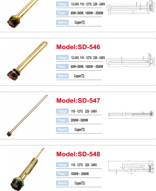 
Hot Water Tank Electric Heating Element Copper Tube 
