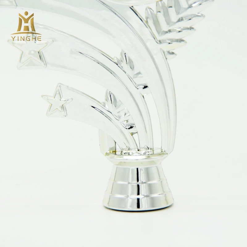 Custom plastic award silver trophies parts for champion