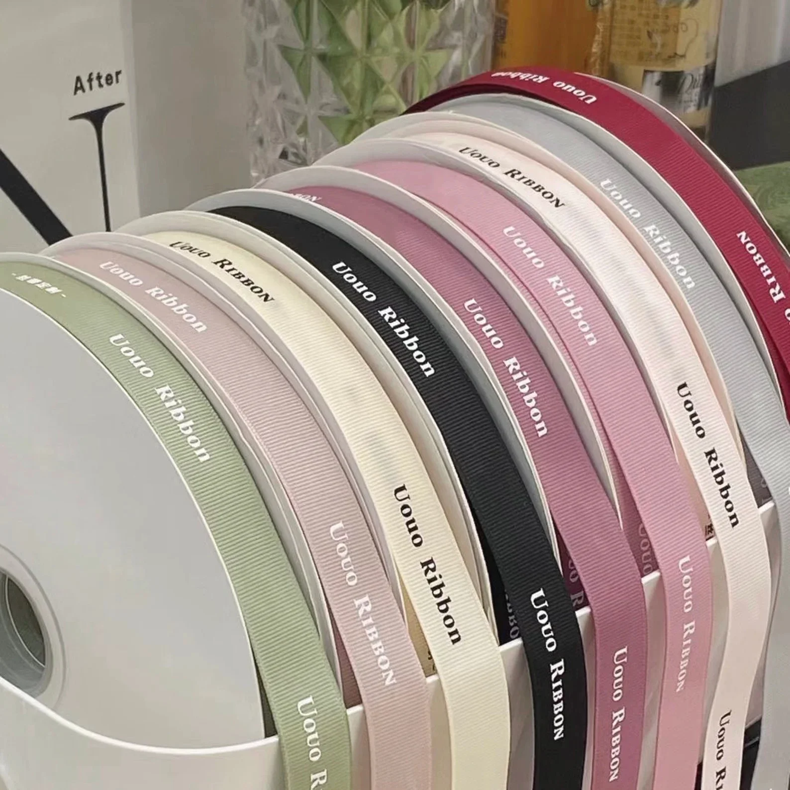 Grosgrain Personalized Printed Brand Name Satin Ribbon Wholesale Custom 3/4 Inch Silver Red RIBBONS Accept Customized Logo