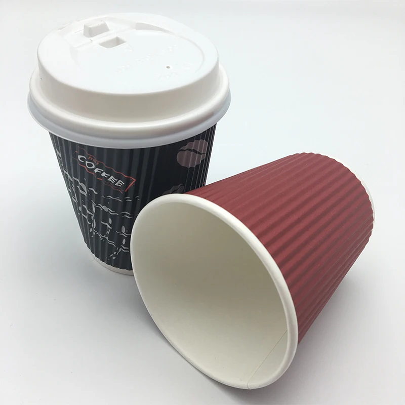 Wholesale Paper Cup Manufacturers Takeaway Custom Coffee Plastic Free Paper Cup With Sleeves And Lids