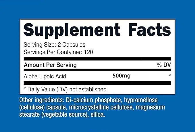 Supplement  for Skin Whitening Biotin Capsules  Powerful anti-aging antioxidant contnet Alpha Lipoic Acid capsules