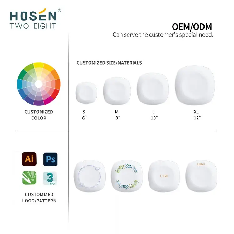 Horeca Party Dinner Set Wholesale Classics OEM/ODM Square Ceramic Plates Set Coffee Cups China  Fine Porcelain Tableware Mugs