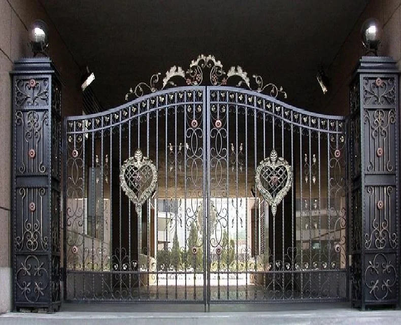 Modern models paint colors iron entry sliding gates design