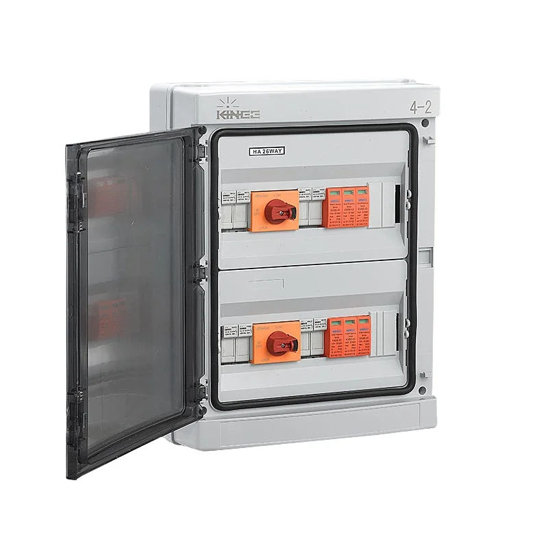 Hot-selling KINEE Plastic 1000V 4 in 2 out IP65 Waterproof 4 In 2 out Solar Pv Combiner Box for SOLAR ENERGY SYSTEM