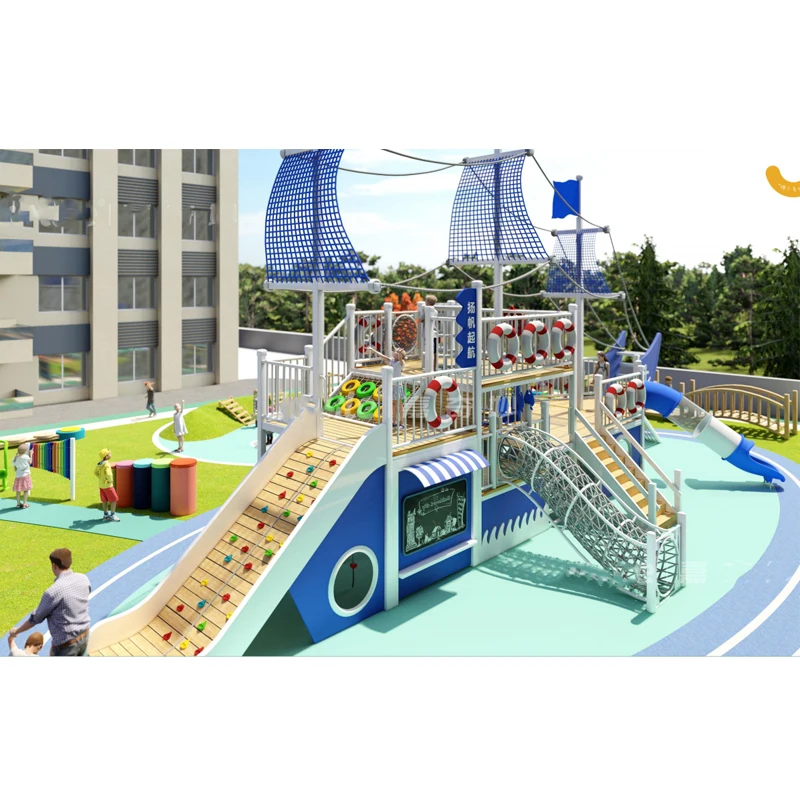Stainless steel slide children outdoor playground swing and slide set outdoor play games equipment for outdoor amusement park