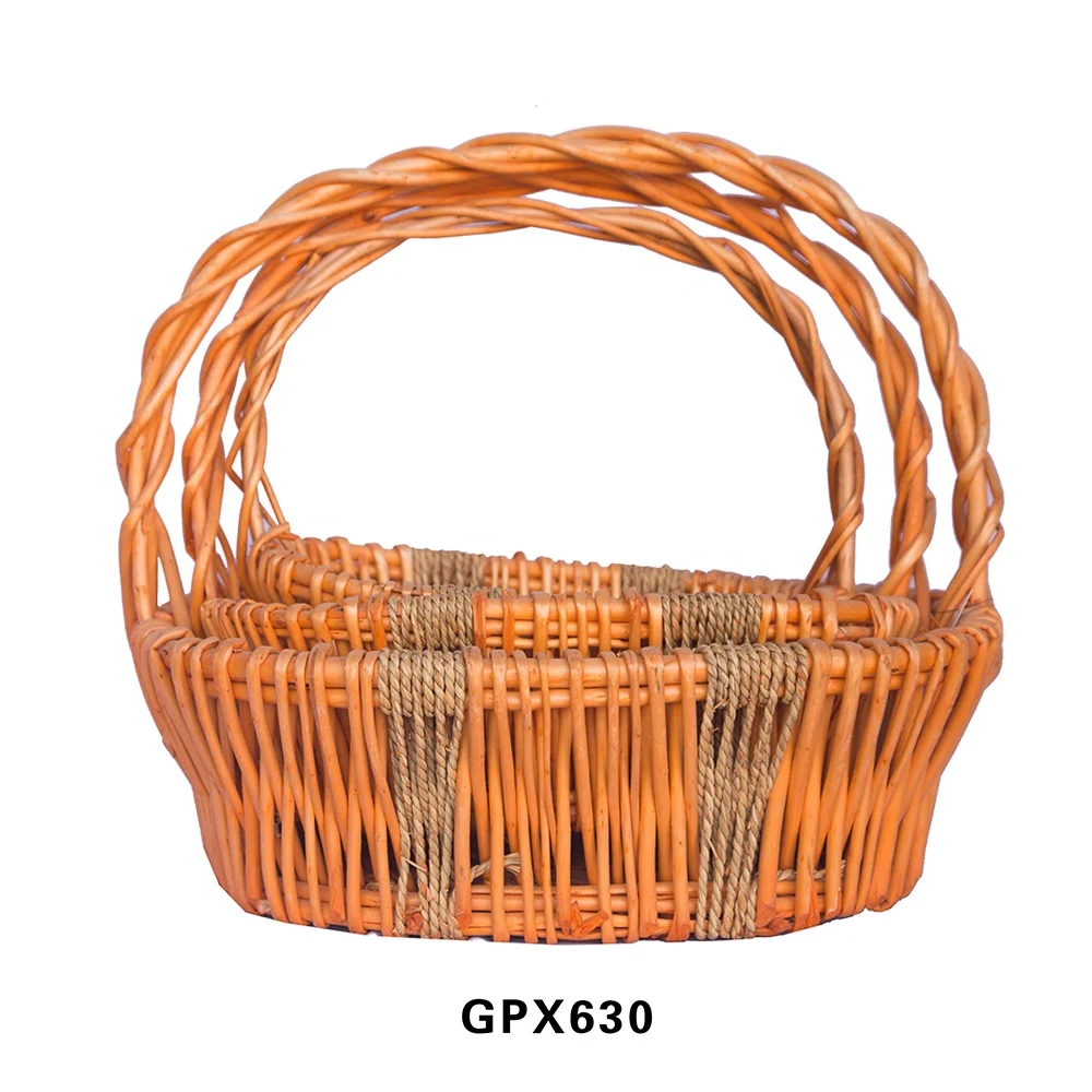 Multi-purpose Wicker Willow Basket Hamper Gift Buy Handle Picnic Basket Set Storage Basket for Kitchen