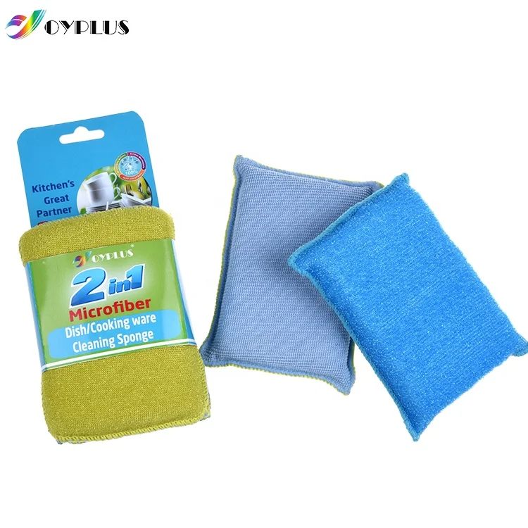 Лучшая цена 2 в 1 многоцелевой инструмент для очистки Экологически чистая прокладка губка мытья посуды из стальной ткани пластиковые скраб оптом