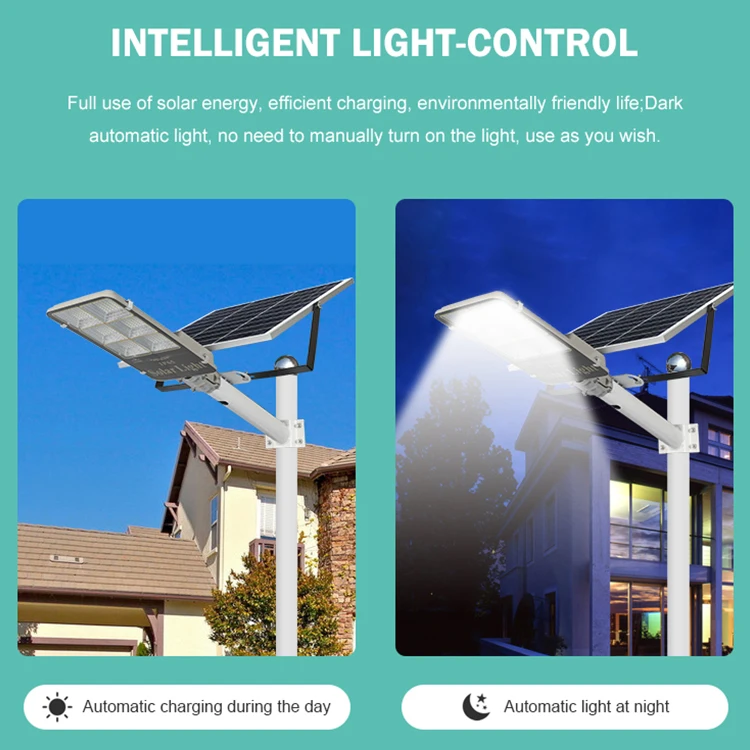 
Super Brightness Aluminium Ip65 Waterproof Motion Sensor Outdoor 30w 60w 100w 200w 300w LED Solar Panel Street Light 