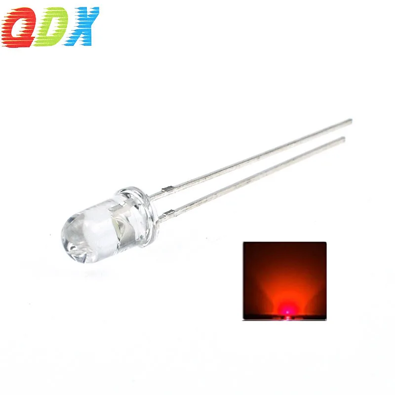 Manufacturer customized LED Water clear lens 5mm pink orange purple diffused super bright led diode round in-line lamp 3.0-3.2V