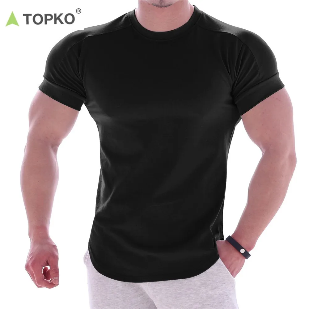  TOPKO OEM индивидуальный логотип высокое качество оптовая продажа Спортивная Мужская футболка для