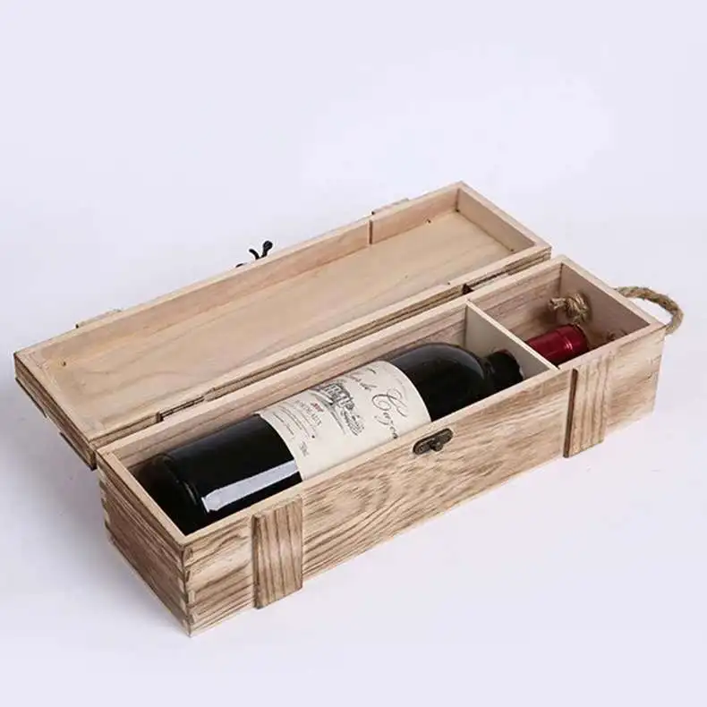Personalized Natural Color Wooden Wine Gift Box Fashionable and Elegant Wedding Keepsake Gifts Wooden wine box