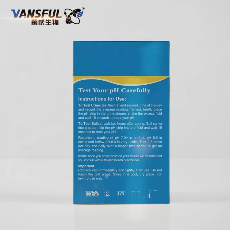  High Accuracy pH 4.5 - 9.0 Test Strips Urine & Saliva Body