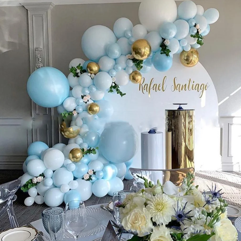 
 Жемчужная пудра синего цвета, цветной костюм для свадьбы, праздника, вечеринки, дня рождения, воздушный шар, цепочка, украшение, комбинированная комплектация, предметы для украшения стен  