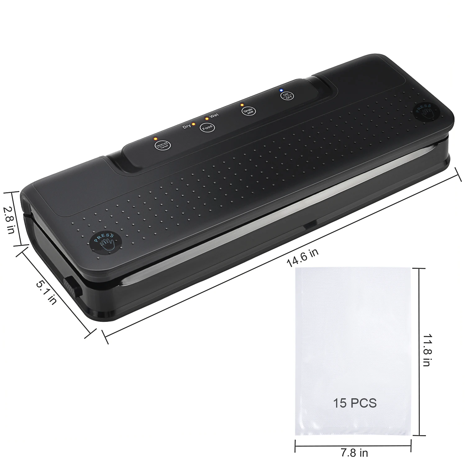 
Handheld Commercial Vacuum Sealer with CE Certification Mini Vacuum Sealing Packer Portable for Kitchen Storage 