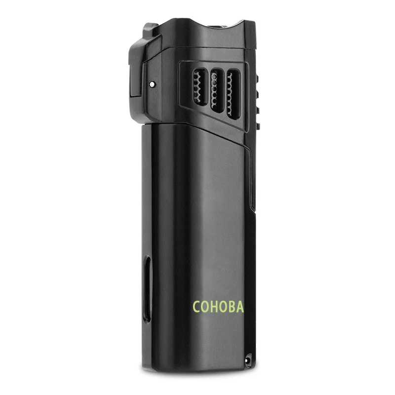 Wholesale Luxury Metal 3-Jet Flame Torch Lighter Windproof Custom Logo Outdoor Smoking Accessories Cigar Cigarette Jet Flame