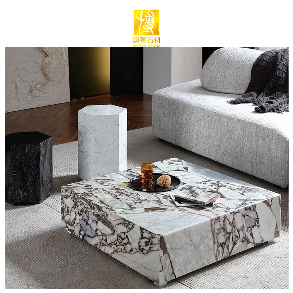 BOTON STONE Natural Stone Luxury Furniture Modern Fashion Dining Table Set Living Room Marble Centre Tables