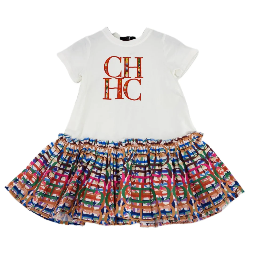 RUNTEN 2024 New  Flower Girl Dress High Quality Baby Girls Casual Elegant Summer Short Sleeve Children Casual Dresses Oem Style