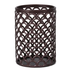 Customised  Unique Round Shape Porta caneta Gold Pen Pencil Holder For Table Desk