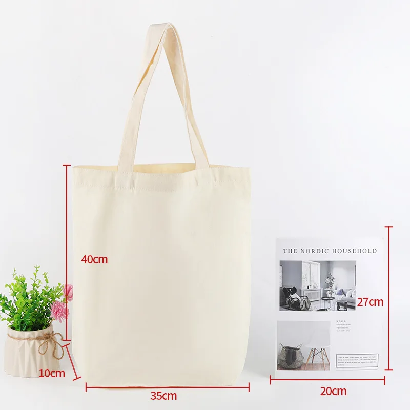 Custom Printed Logo Shopping Duffel Bag  Canvas Tote Bag Cotton Canvas Bag