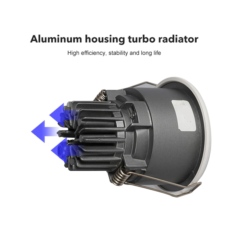 Ip65 Waterproof Adjustable Aluminium Recessed Mounted 10w Mini Cob Anti Glare Led Downlight