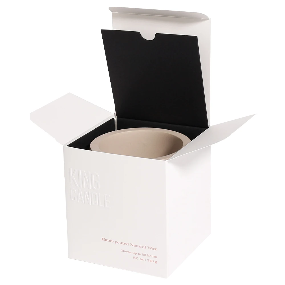 square paper cosmetic candle packaging gift box eco friendly packaging for candles candle packaging with embossed