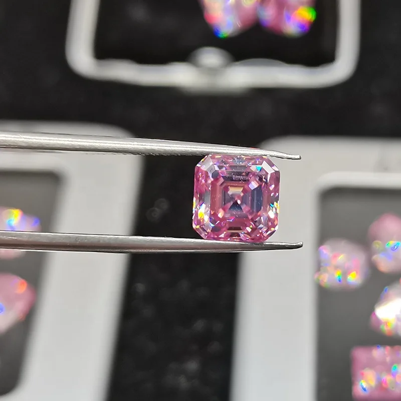 Оптовая продажа причудливой формы Муассанит синтетический алмаз 0.8ct 1.5ct 2 карат огранка Ашер розовый с сертификатом производство