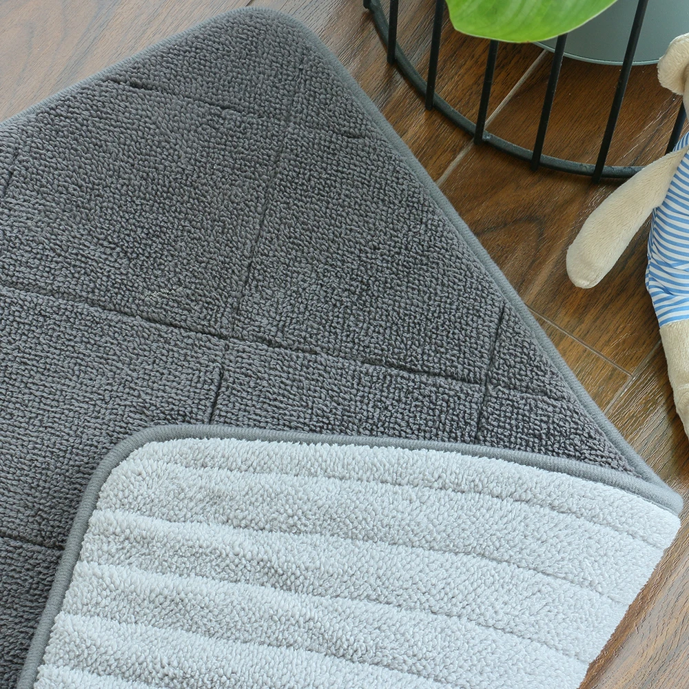 Microfiber Reversible sherpa polyester mat Double face super absorbs cotton door mat non-slip bath mat
