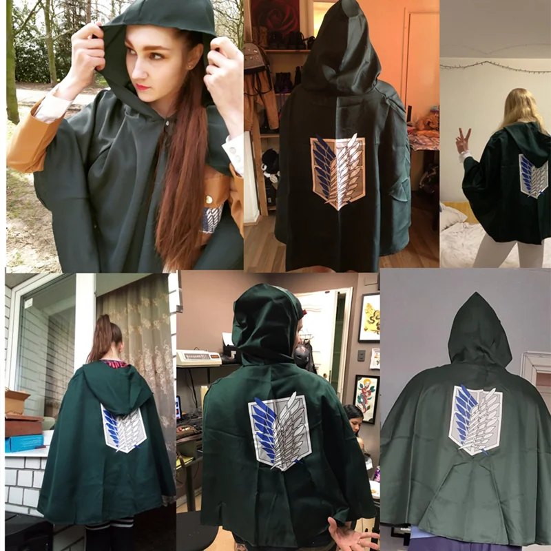 Японская толстовка атака на титанов плащ shingeki no kyojin Скаутинг легион косплей костюм аниме зеленая накидка мужская