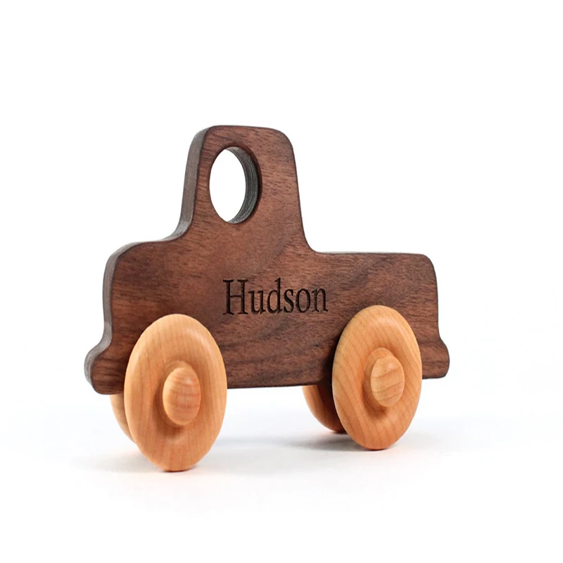 Wholesale Custom Toddlers Early Educational Handmade Montessori Eco-Friendly Gift Preschool Kids Wooden Toy Car