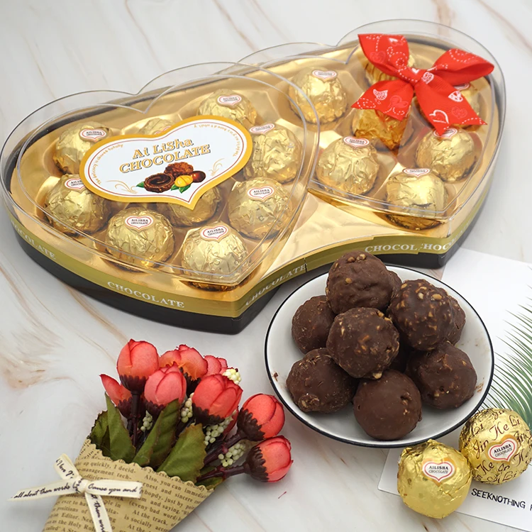 16 pcs double twin heart wafer ball chocolate wholesale good price from China Manufacturer