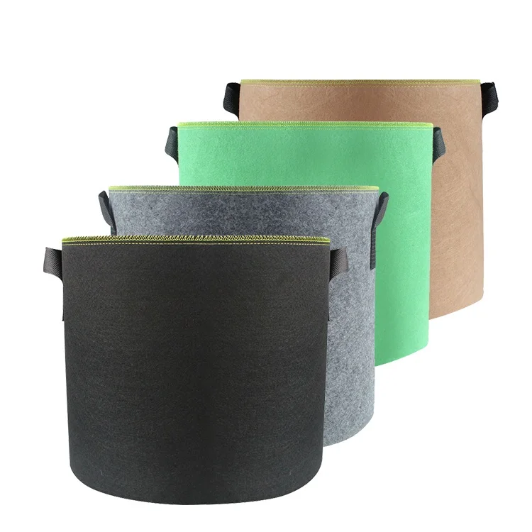 5 Pack Breathable 1 3 5 7 10 20 30 Gallon Garden Non Woven Fabric Pots Plant Tomato Grow Bags