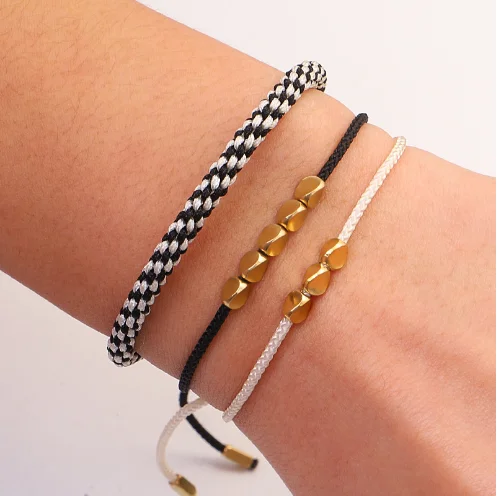 Handmade Adjustable Tibetan Beads Lucky Cord Red String Braided Rope Bracelet Irregular Copper Metal Beads Bracelet for Couple.png