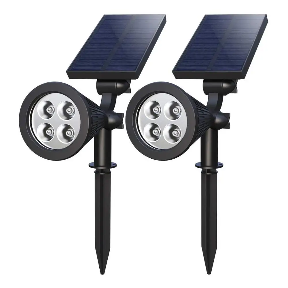 Outdoor 4 LED Waterproof Landscape Wall Solar Ground Light for Garden