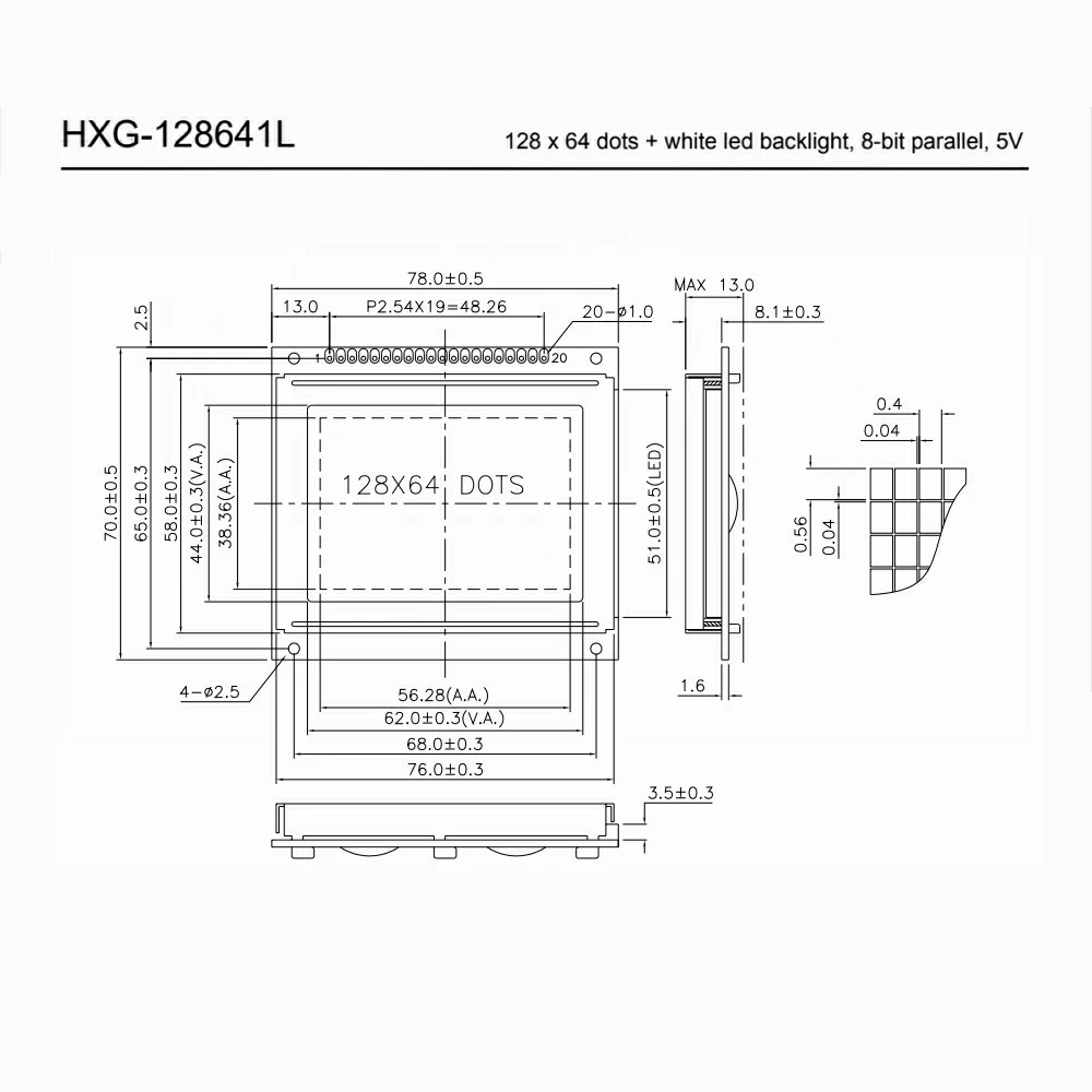 In Blue Background Cob 128x64 Lcd Arduino Lcm 12864 For Home Appliance And Industrial Application