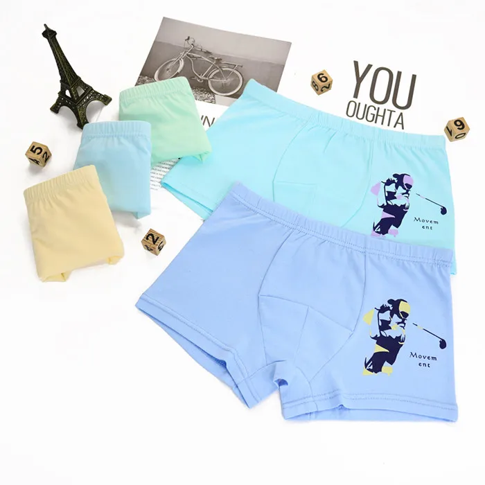 
RTS 4-12 Years Qute Printing Organic Cotton Baby Boy Underwear Children Underwear Boy Models Underwear Kids Boy 