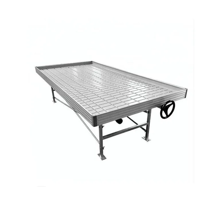 
Movable rolling bench ebb and flow hydroponic system 