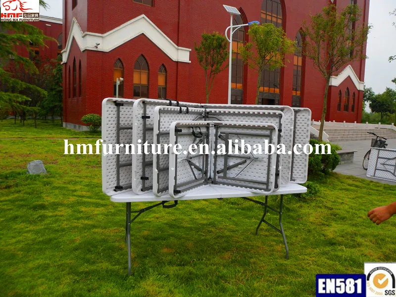 HDPE 8ft Portable Plastic Folding Table With Chair Set For Outdoor for 8 person