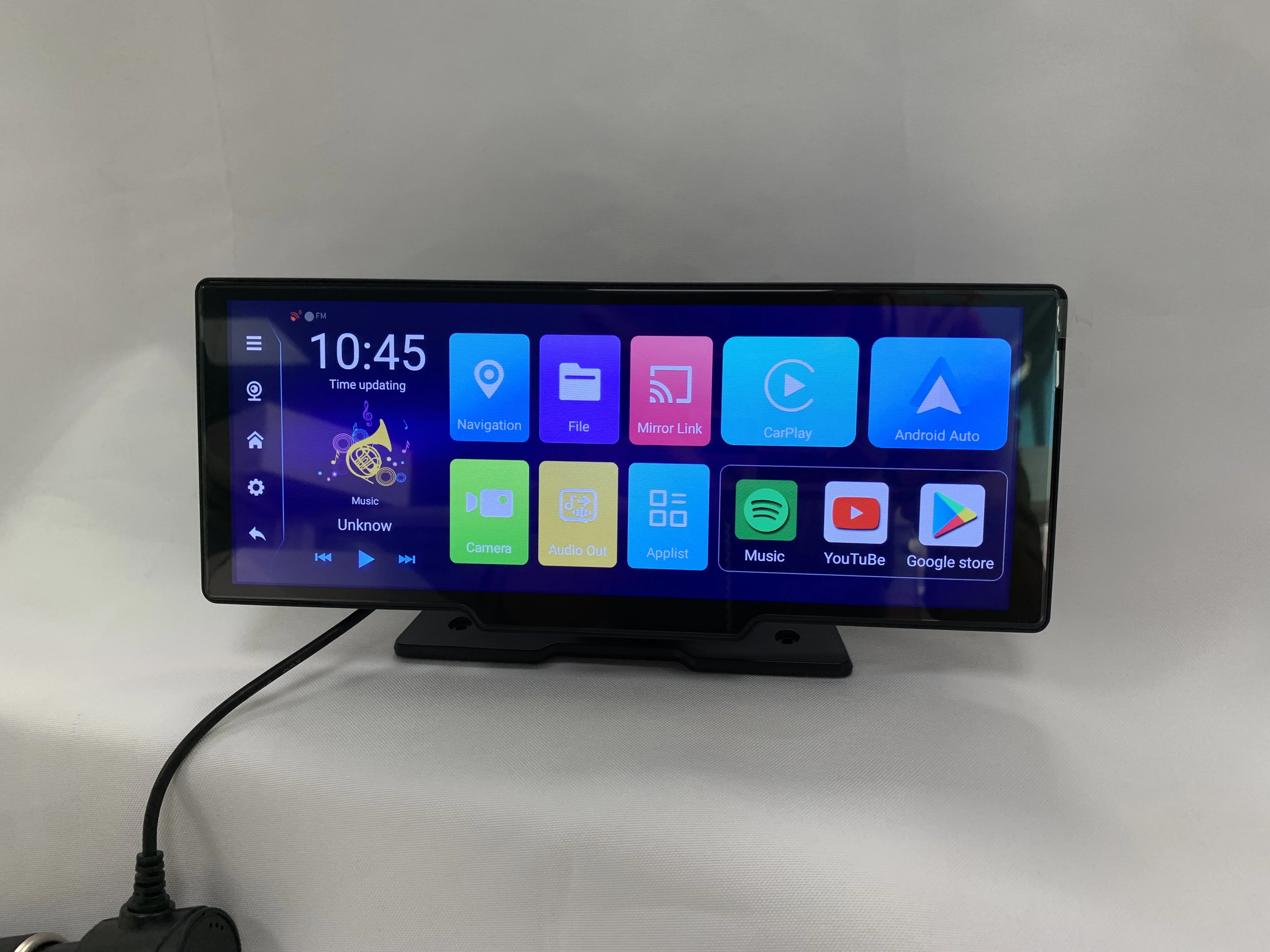 10.25' Wireless CarPlay/Android Auto Head Unit, GPS, HD Backup Cam, BT, FM/AM Radio