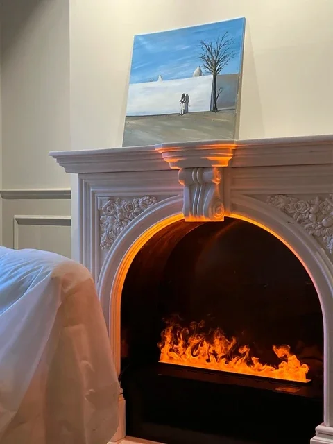 Led Electric Fireplace Manufacturer Custom Size 3D Atomization Electric Water Vapor Fire Steam Fireplace Luxury Interior Decor