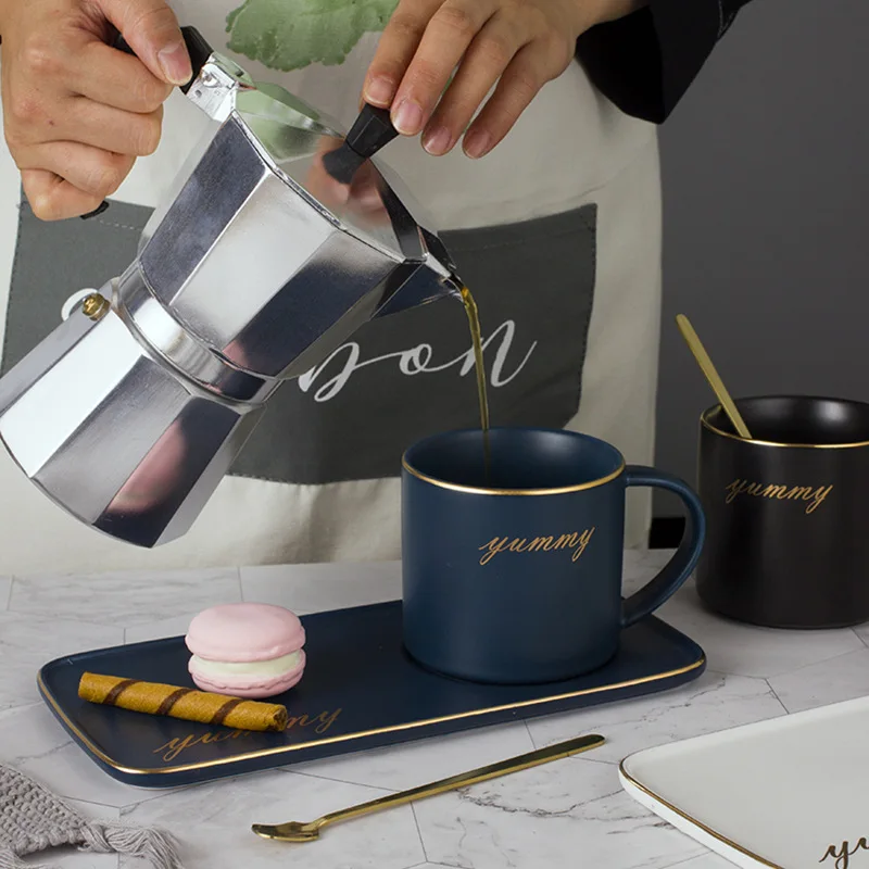 Custom logo porcelain coffee ceramic vintage tea cup and saucer set