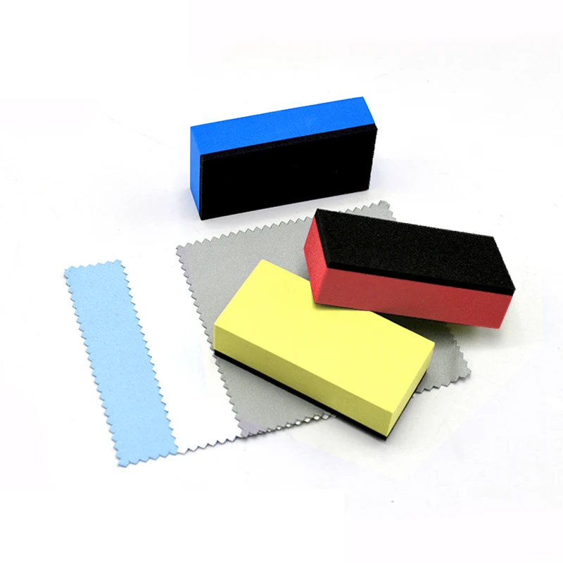 Factory Price Ceramic Coating Applicator Sponge Crystal Plating Microfiber Cloth Coating Applicator Sponge For Car Care