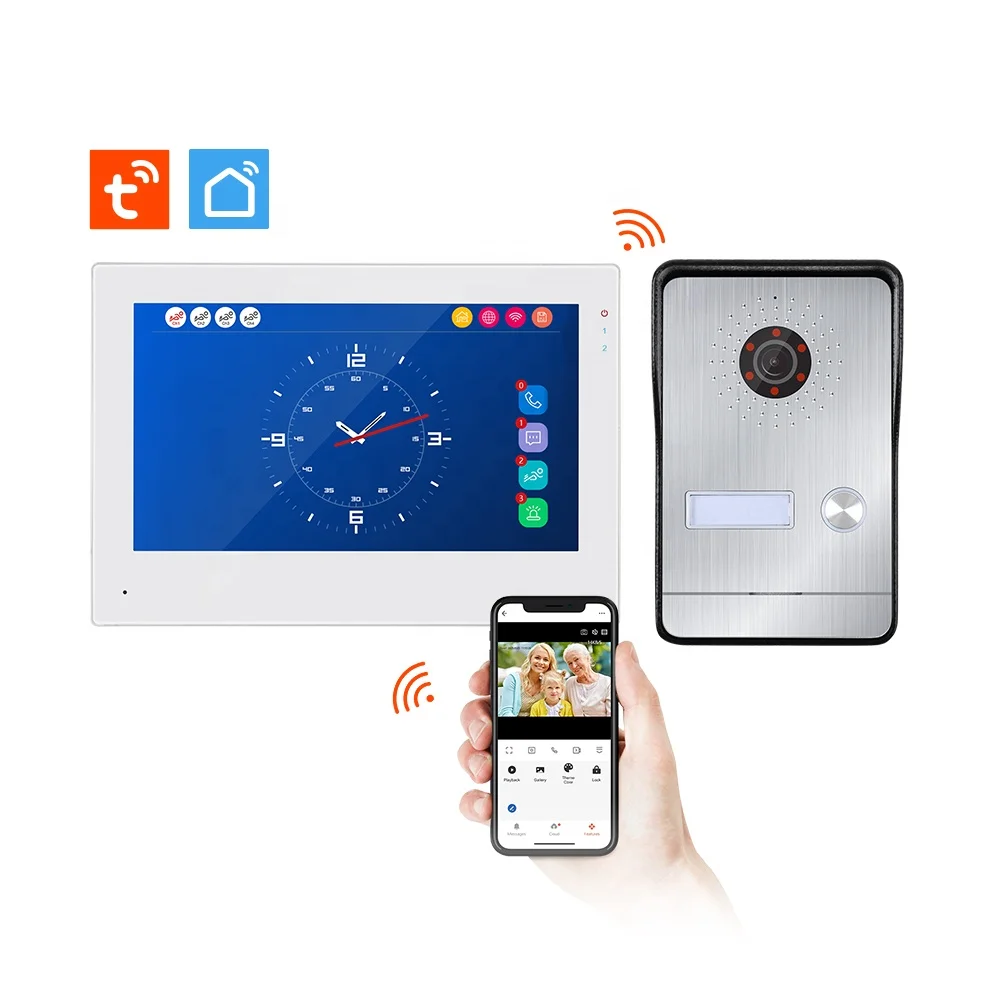 Tuya Video Intercom System 7 Inch IPS Touch Screen 1080P Smart Video Doorbell with Camera for Home