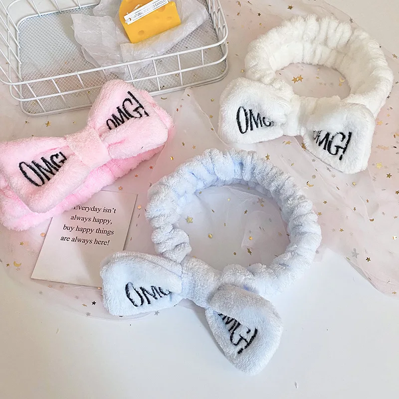 Furry OMG Headbands Girl Makeup Washing Face Hair Band Accessories Women Elastic Spa Hairband