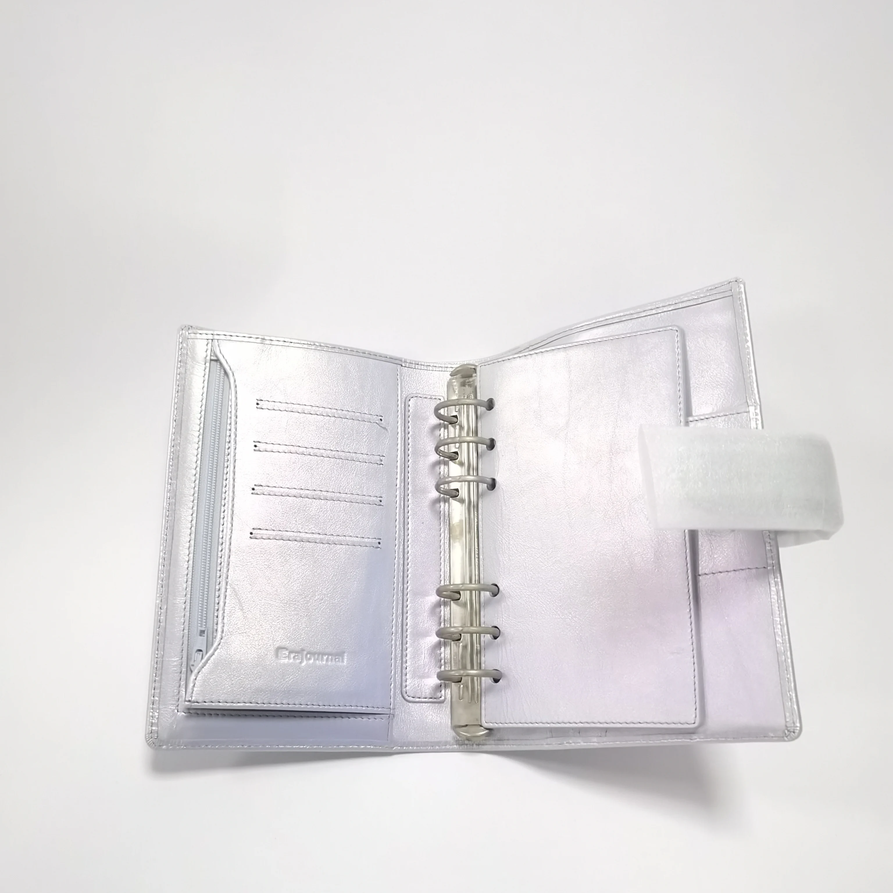 NEW real leather ring binders a6 budget money saving challenge with removable flap