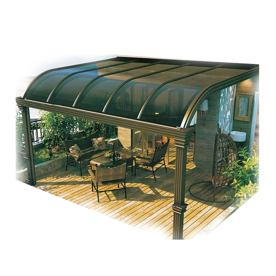 
sunroom aluminum frame curve glass garden sunroom 
